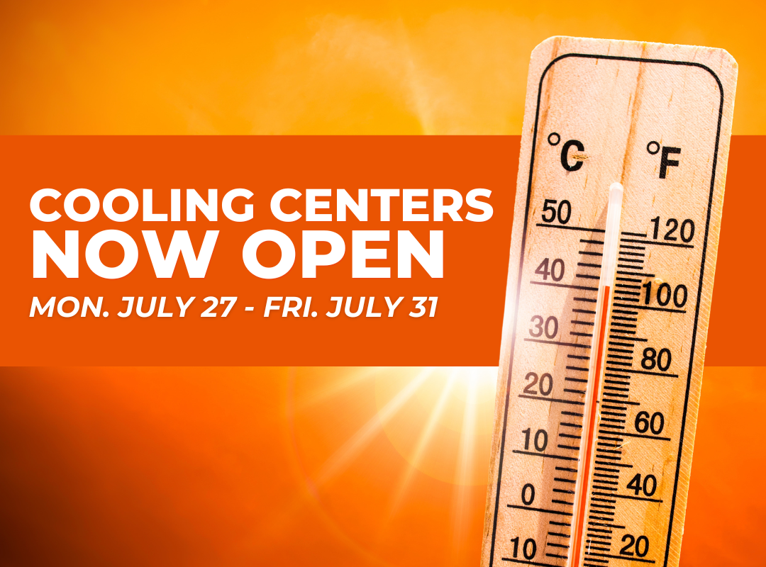 Photo of thermometer highlight cooling centers now open (Monday, July 27 - Friday, July 31)